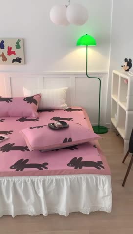 91家纺网 家纺一手货源 找家纺 昔可 2023新款高端数码冰藤席床席款凉席 blackpink 兔