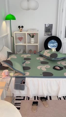 91家纺网 家纺一手货源 找家纺 昔可 2023新款高端数码冰藤席床席款凉席 苹果兔