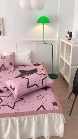 91家纺网 家纺一手货源 找家纺 昔可 2023新款高端数码冰藤席床席款凉席 甜酷五角星