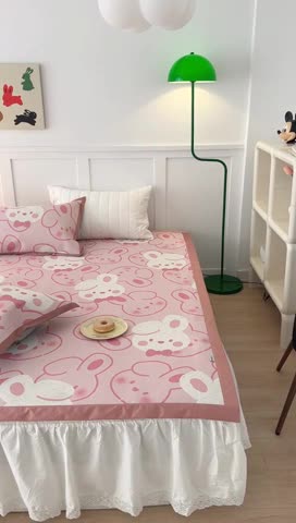 91家纺网 家纺一手货源 找家纺 昔可 2023新款高端数码冰藤席床席款凉席 好多兔兔