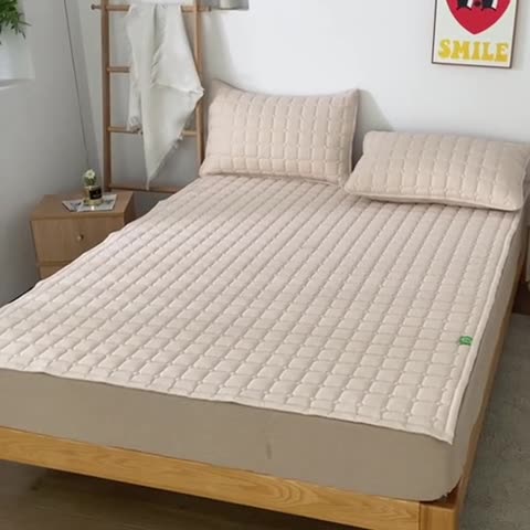 91家纺网 家纺一手货源 找家纺 恋绒家纺 A类原棉抗菌床垫加厚软垫床宿舍褥子单人双人学生垫四季可用 浅驼色