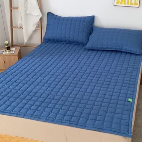 91家纺网 家纺一手货源 找家纺 恋绒家纺 A类原棉抗菌床垫加厚软垫床宿舍褥子单人双人学生垫四季可用 远山蓝