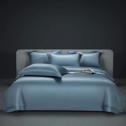 91家纺网 家纺一手货源 找家纺 缔缦 2023新款定织新布种S120系列四件套 古典蓝