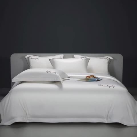 91家纺网 家纺一手货源 找家纺 缔缦 2023新款定织新布种S120系列四件套 贵族白