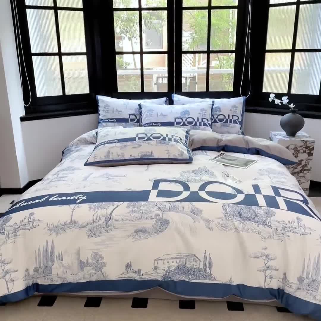 91家纺网 家纺一手货源 找家纺 摩卡 2024新款水洗真丝轻奢系列四件套 爱丁堡