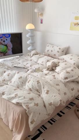 91家纺网 家纺一手货源 找家纺 （总）昔可家纺 2023新款普通款全棉有氧双层纱四件套