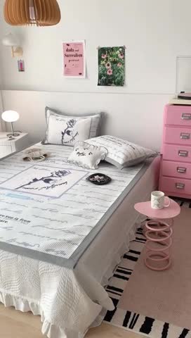 91家纺网 家纺一手货源 找家纺 昔可家纺 2023新款高克重加厚华夫格凉感软席 字母玫瑰