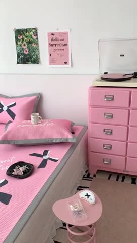 91家纺网 家纺一手货源 找家纺 昔可家纺 2023新款高克重加厚华夫格凉感软席 珍珠蝴蝶结