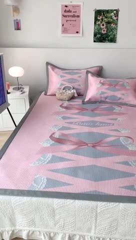 91家纺网 家纺一手货源 找家纺 昔可家纺 2023新款高克重加厚华夫格凉感软席 蕾丝芭蕾