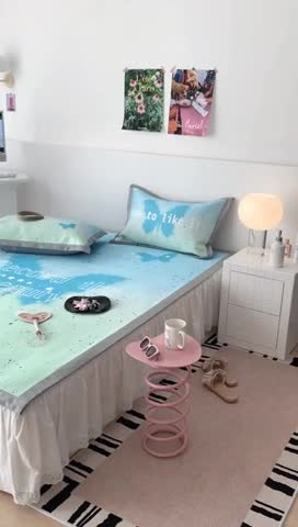 91家纺网 家纺一手货源 找家纺 昔可家纺 2023新款高克重加厚华夫格凉感软席 幻影蝴蝶