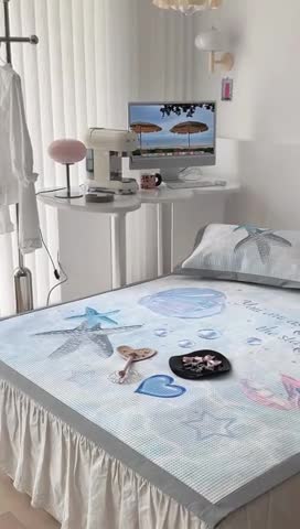 91家纺网 家纺一手货源 找家纺 昔可家纺 2023新款高克重加厚华夫格凉感软席 海底贝壳