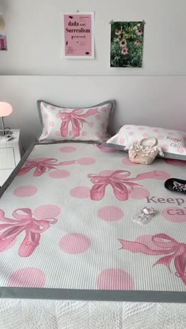 91家纺网 家纺一手货源 找家纺 昔可家纺 2023新款高克重加厚华夫格凉感软席 波点芭蕾鞋