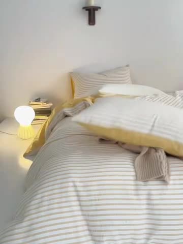 91家纺网 家纺一手货源 找家纺 安莱生活2023新款 爆款水洗棉提花锦瑟基础款四件套 锦瑟基础款-驼黄