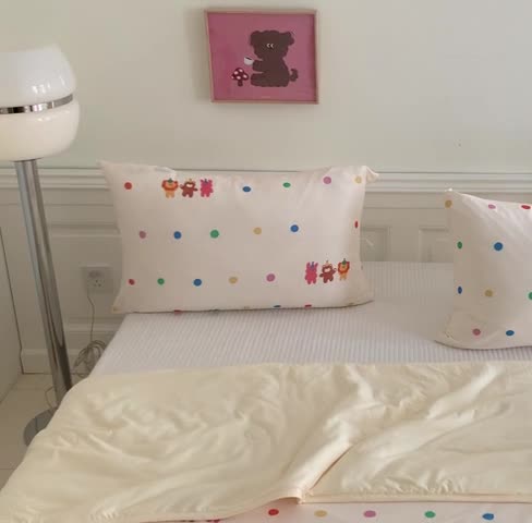 91家纺网 家纺一手货源 找家纺 星期八 2023新款卡通宝宝棉大豆夏被-第二批 波点萌宠