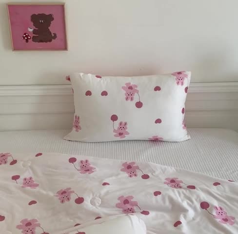 91家纺网 家纺一手货源 找家纺 星期八 2023新款卡通宝宝棉大豆夏被-第二批 爱心气球兔