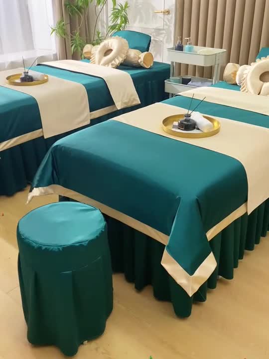 91家纺网 家纺一手货源 找家纺 不打烊2025新款冰丝美容床罩系列套件—冰丝A款控价198