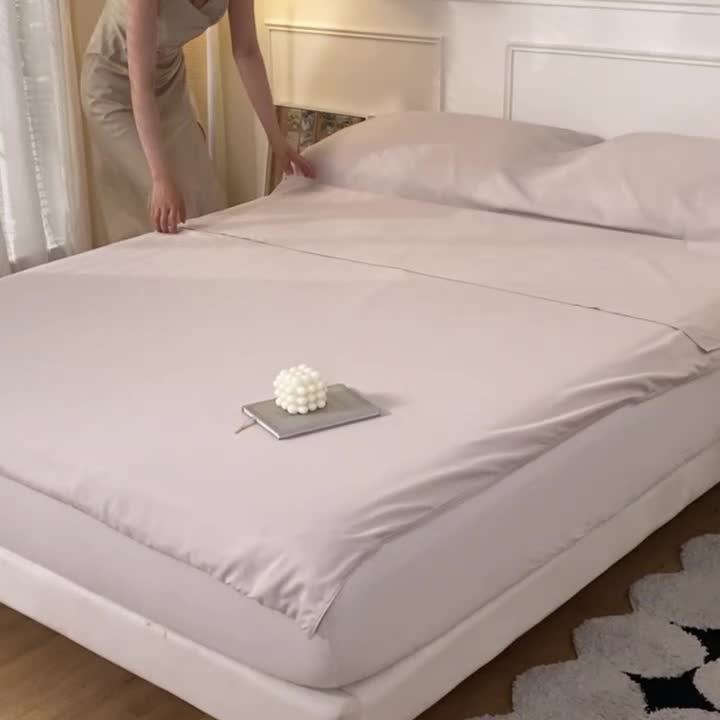 91家纺网 家纺一手货源 找家纺 慕澄2023新款水洗棉纯色酒店隔脏旅行睡袋 睡袋-奶咖色