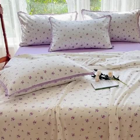 91家纺网 家纺一手货源 找家纺 （总）千朵 2023新款全棉大豆夏被四件套