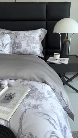 91家纺网 家纺一手货源 找家纺 （总）榻尚家居 2023新款清风醉系列80印花天丝夏被四件套