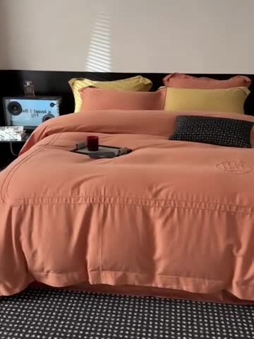 91家纺网 家纺一手货源 找家纺 （总）艾莱 2023新款A类长绒棉水洗80提花埋线工艺款四件套