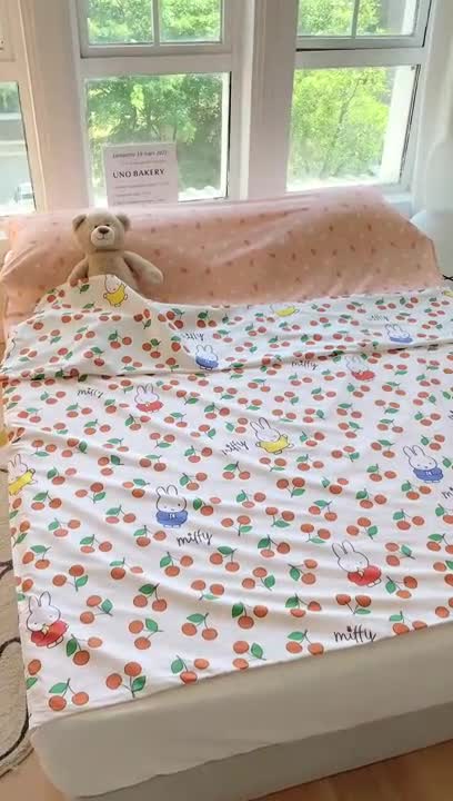 91家纺网 家纺一手货源 找家纺 澳萝拉2023新款全棉印花旅行睡袋 米菲桃气梅梅