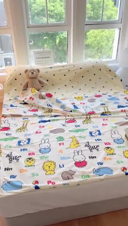 91家纺网 家纺一手货源 找家纺 澳萝拉2023新款全棉印花旅行睡袋 米菲动物园