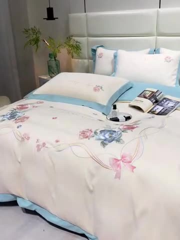 91家纺网 家纺一手货源 找家纺 （总）凯艾玲 2023新款a类磨毛刺绣四件套