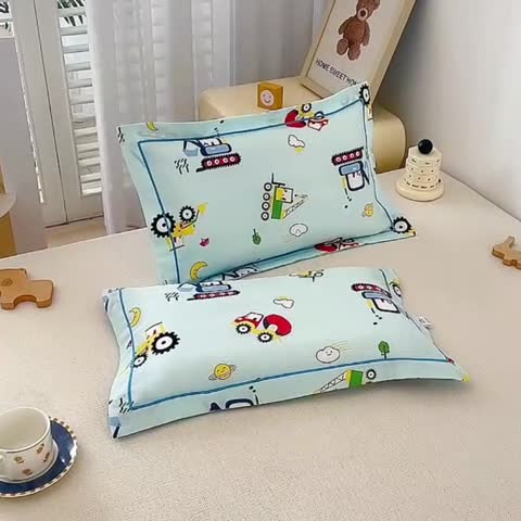 91家纺网 家纺一手货源 找家纺 （总）乐秀家纺 2023新款A类双层纱卡通印花儿童幼儿园枕套