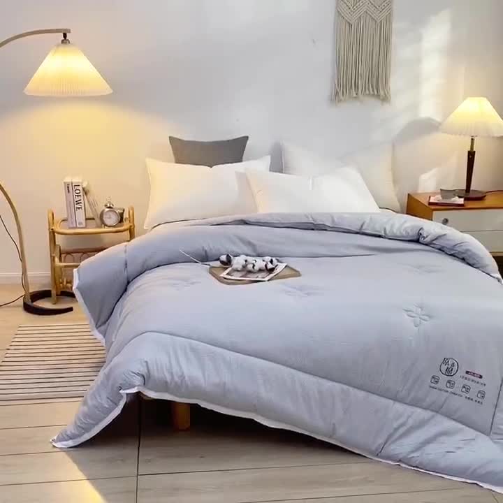 91家纺网 家纺一手货源 找家纺 (总) 啊雅家居 2025新款华夫格泡泡纱大豆被