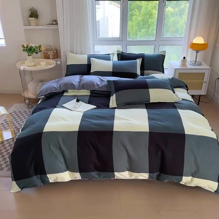 91家纺网 家纺一手货源 找家纺 赫然家纺 新款舒适柔软亲肤爆款芦荟棉四件套货源充足 创意空间