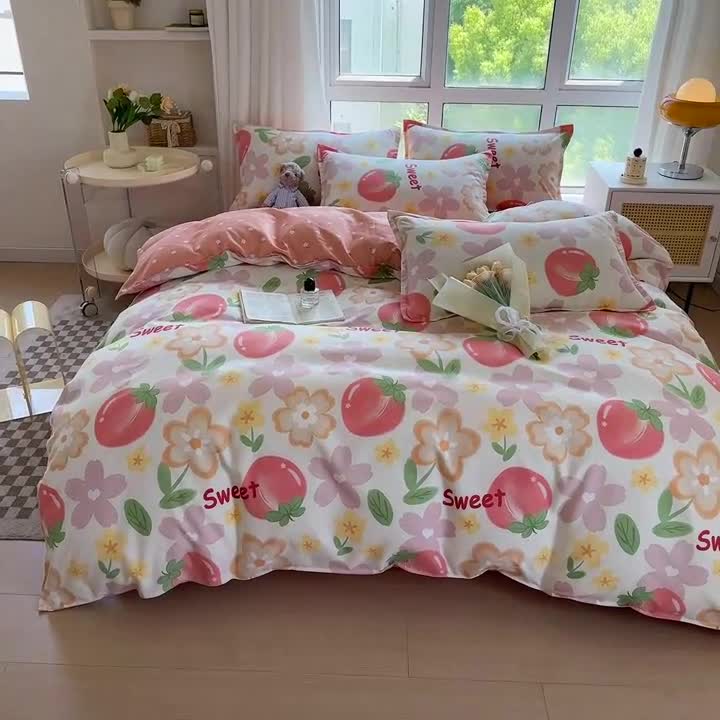 91家纺网 家纺一手货源 找家纺 赫然 130g生态长绒棉贡棉植物羊绒加厚斜纹磨毛四件套 卡布林