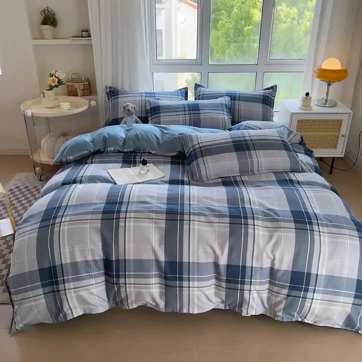 91家纺网 家纺一手货源 找家纺 赫然 130g生态长绒棉贡棉植物羊绒加厚斜纹磨毛四件套 东时区