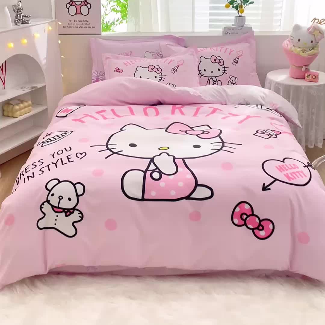 91家纺网 家纺一手货源 找家纺 蘭菲家纺 2023新款全棉大版卡通四件套 甜心kT