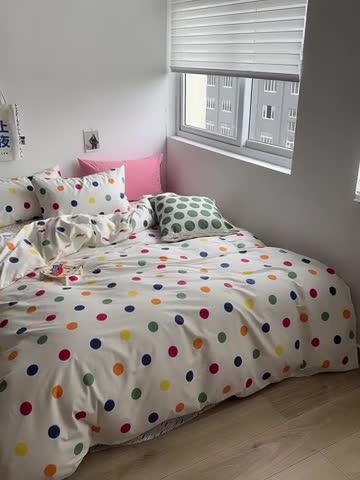 91家纺网 家纺一手货源 找家纺 怡家居 2023新款全棉小清新印花四件套 你好色彩