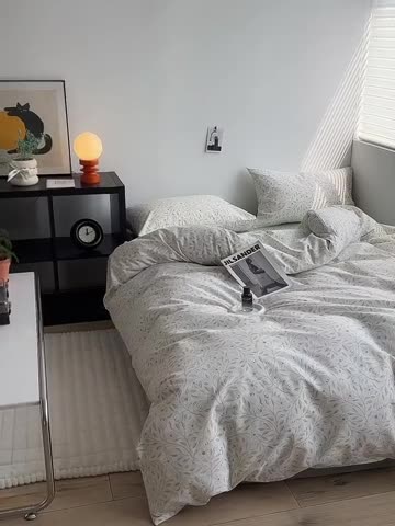 91家纺网 家纺一手货源 找家纺 怡家居 2023新款全棉小清新印花四件套 梦田-绿