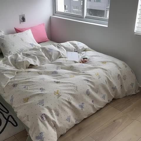 91家纺网 家纺一手货源 找家纺 怡家居 2023新款全棉小清新印花四件套 美西