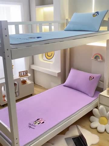 91家纺网 家纺一手货源 找家纺 鑫钰 2023新款中分子凉感华夫格复合学生宿舍专用上下铺凉席床席 迪士尼-米妮公主