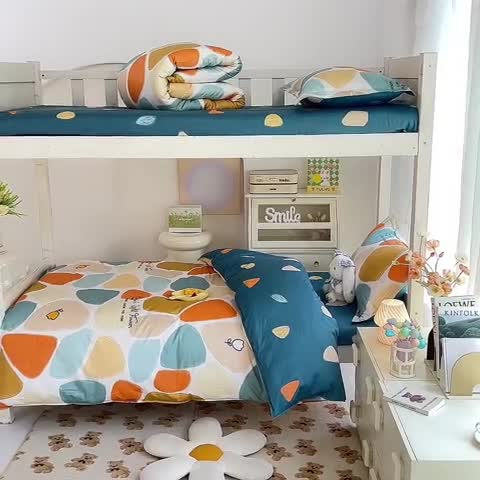 91家纺网 家纺一手货源 找家纺 多品 2023新款12868全棉宿舍三件套-第二批 雨花石