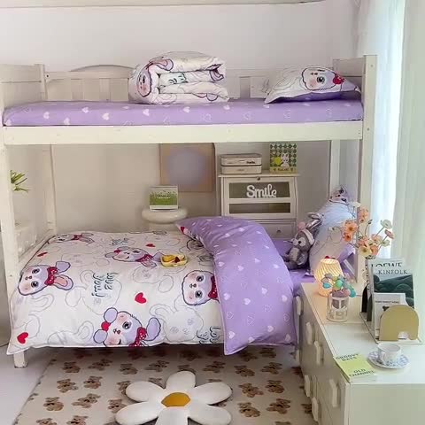 91家纺网 家纺一手货源 找家纺 多品 2023新款12868全棉宿舍三件套-第二批 仙仙兔