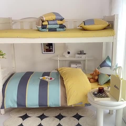 91家纺网 家纺一手货源 找家纺 多品 2023新款12868全棉宿舍三件套-第二批 佩里亚