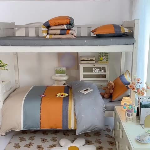 91家纺网 家纺一手货源 找家纺 多品 2023新款12868全棉宿舍三件套-第二批 莫卡迪