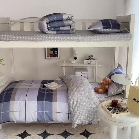 91家纺网 家纺一手货源 找家纺 多品 2023新款12868全棉宿舍三件套-第二批 摩纳哥