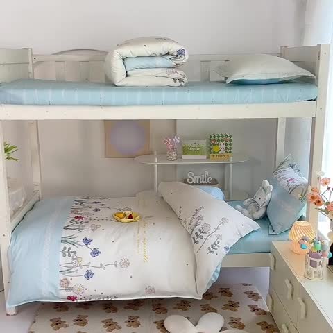 91家纺网 家纺一手货源 找家纺 多品 2023新款12868全棉宿舍三件套-第二批 秘密花园蓝