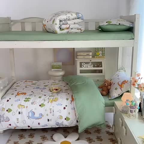 91家纺网 家纺一手货源 找家纺 多品 2023新款12868全棉宿舍三件套-第二批 萌趣恐龙