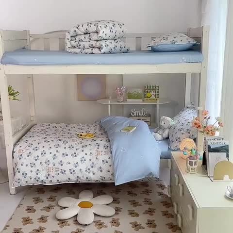 91家纺网 家纺一手货源 找家纺 多品 2023新款12868全棉宿舍三件套-第二批 爱丽丝