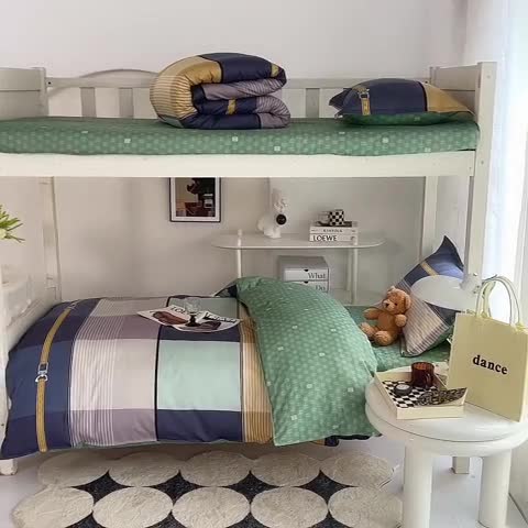 91家纺网 家纺一手货源 找家纺 多品 2023新款12868全棉宿舍三件套-第二批 艾格