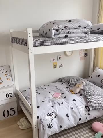 91家纺网 家纺一手货源 找家纺 金鑫汇 2023新款全棉宿舍印花三件套 小可爱