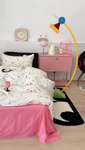 91家纺网 家纺一手货源 找家纺 昔可 2023新款全棉四件套 彩色泼墨