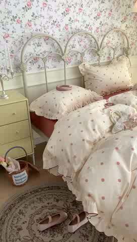 91家纺网 家纺一手货源 找家纺 （总）昔可 2023新款复古波点花边系列四件套