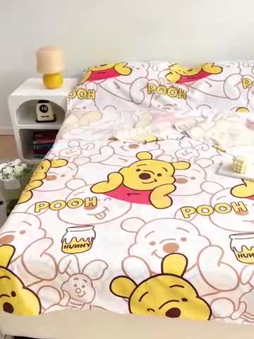 91家纺网 家纺一手货源 找家纺 梦家居 2023新款隔脏睡袋 维尼小熊